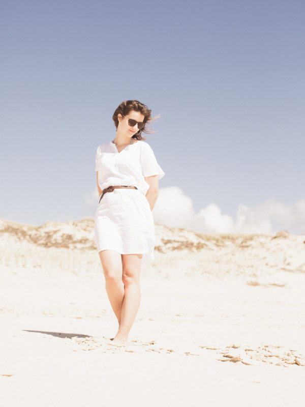 robe de plage coton bio blanc